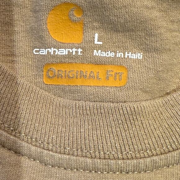 Carhartt Original Fit Mens Size Large Tan Short Sleeve T-Shirt - Picture 4 of 6